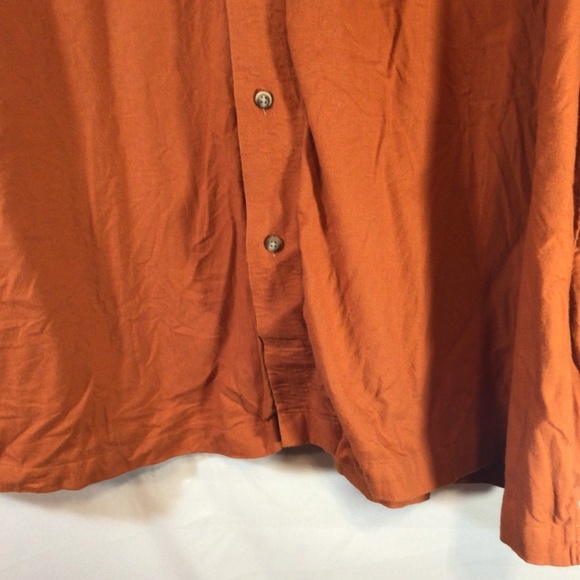 Paul Fredrick Rust Orange Button Up Shirt 3XLT Classic Fit Fall Retro Minimalist - Picture 4 of 9